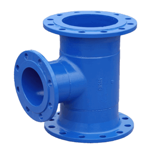 Ductile Iron Flanged Equal Tee for Potable Water (Blue)
