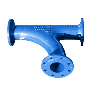 Ductile Iron Flanged Radial Tee for Potable Water (Blue)