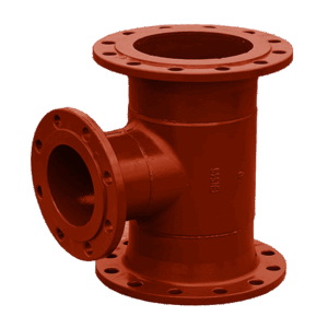Ductile Iron Flanged Equal Tee for Waste Water (Red)